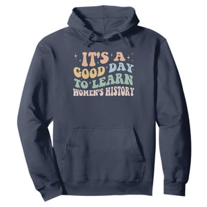 Funny It's A Good Day To Learn Women's History Hoodie Sparkle Star TS11 Navy Print Your Wear