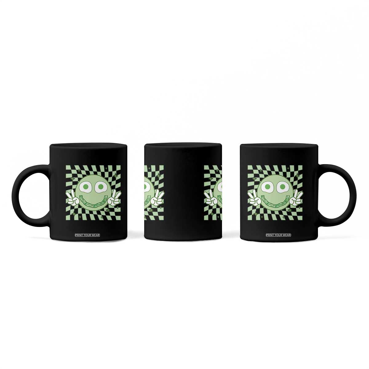 Funny Green Smile Face Eggs Bacon Breakfast St Patrick's Day Coffee Mug TS11 Print Your Wear