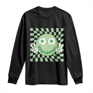 Funny Green Smile Face Eggs Bacon Breakfast St Patrick's Day Long Sleeve Shirt TS11 Black Print Your Wear