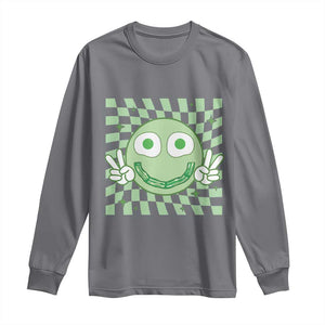 Funny Green Smile Face Eggs Bacon Breakfast St Patrick's Day Long Sleeve Shirt TS11 Charcoal Print Your Wear