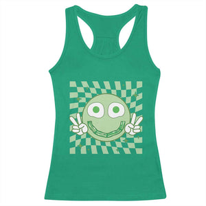 Funny Green Smile Face Eggs Bacon Breakfast St Patrick's Day Racerback Tank Top TS11 Irish Green Print Your Wear