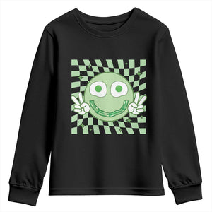 Funny Green Smile Face Eggs Bacon Breakfast St Patrick's Day Youth Sweatshirt TS11 Black Print Your Wear