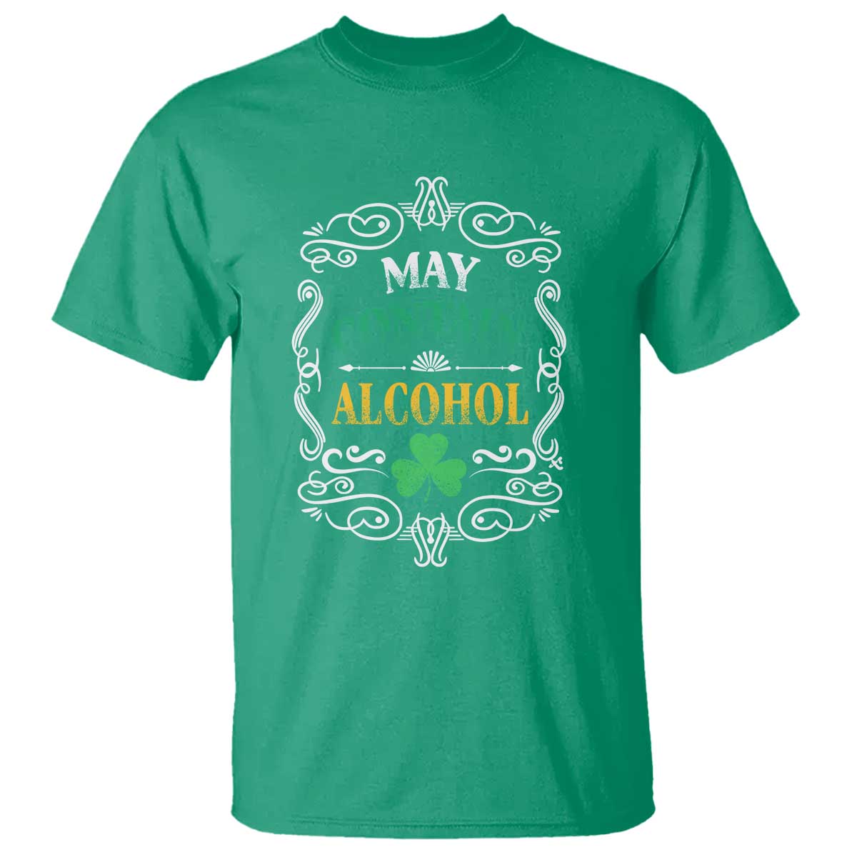 Funny May Contain Alcohol T Shirt Irish Beer Drinking St Patrick's Day TS11 Irish Green Print Your Wear
