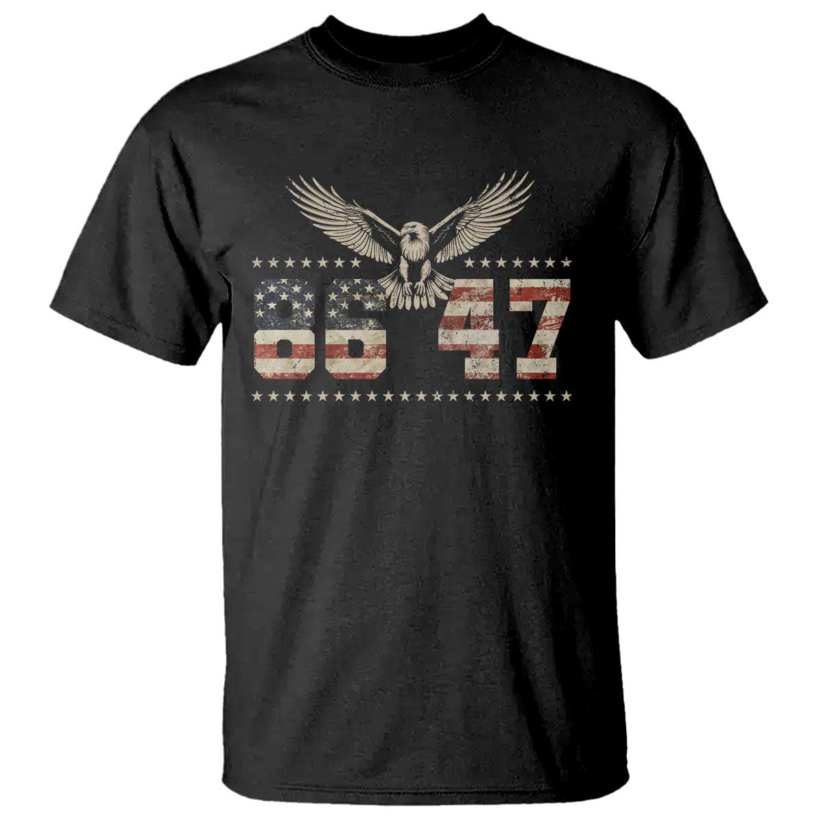 Funny Vintage 86 47 T Shirt - Eagle Vintage American Flag TS11 Black Print Your Wear