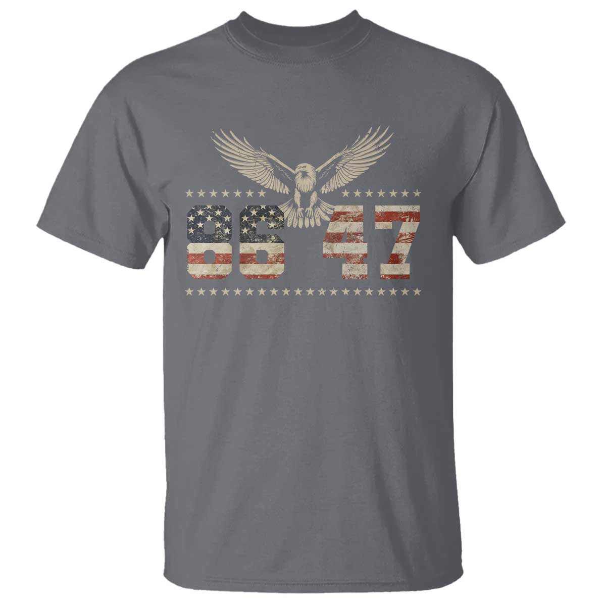 Funny Vintage 86 47 T Shirt - Eagle Vintage American Flag TS11 Charcoal Print Your Wear