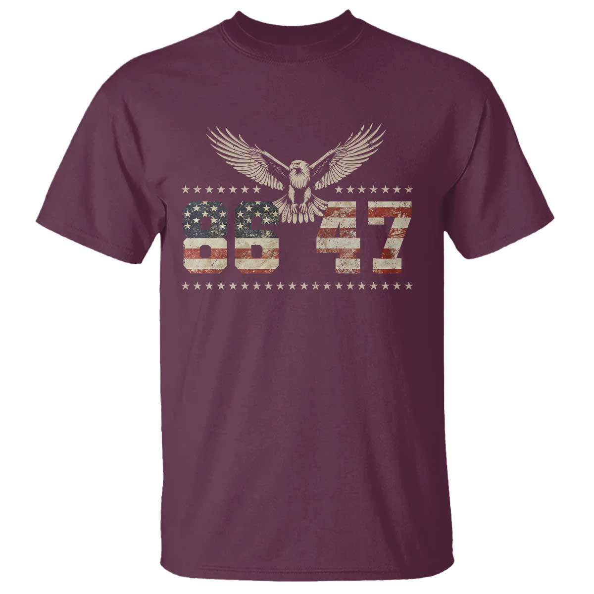 Funny Vintage 86 47 T Shirt - Eagle Vintage American Flag TS11 Maroon Print Your Wear