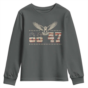 Funny Vintage 86 47 Youth Sweatshirt Eagle Vintage American Flag TS11 Dark Heather Print Your Wear