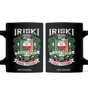 Iriski Half Irish Half Polish Coffee Mug Polish St Patricks Day Eagle TS11 Black Print Your Wear
