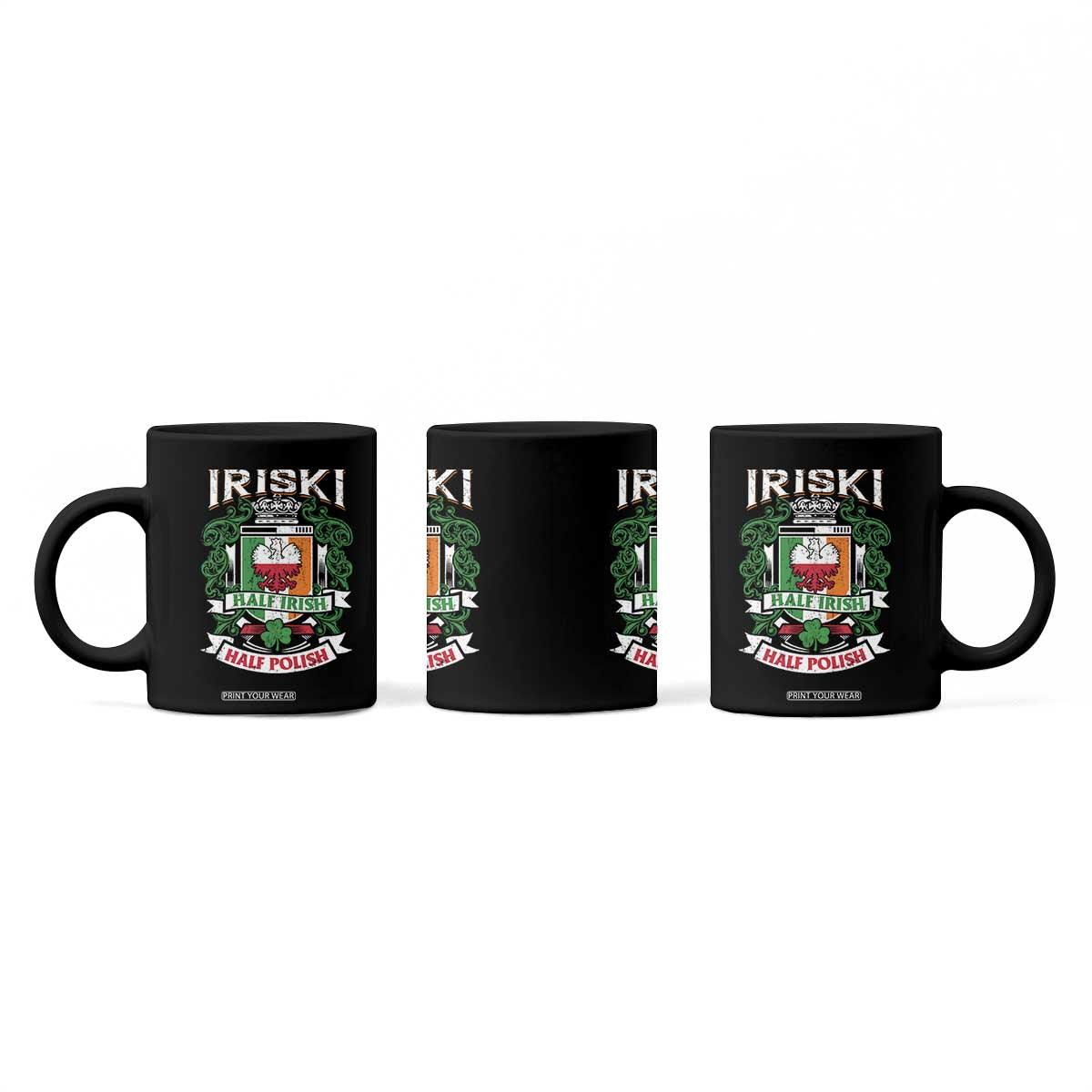 Iriski Half Irish Half Polish Coffee Mug Polish St Patricks Day Eagle TS11 Print Your Wear