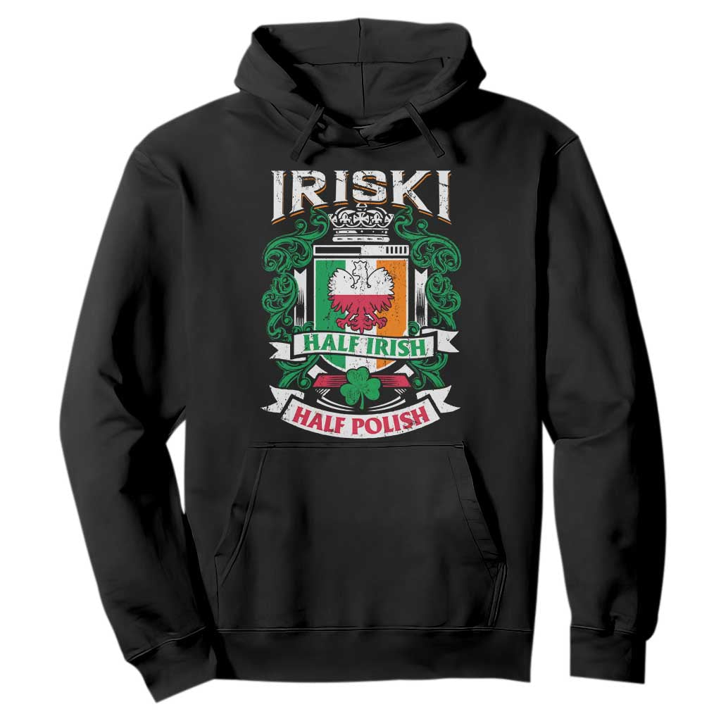 Iriski Half Irish Half Polish Hoodie Polish St Patricks Day Eagle TS11 Black Print Your Wear