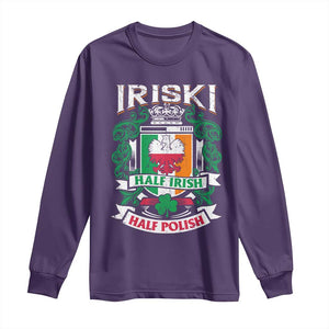 Iriski Half Irish Half Polish Long Sleeve Shirt Polish St Patricks Day Eagle TS11 Purple Print Your Wear