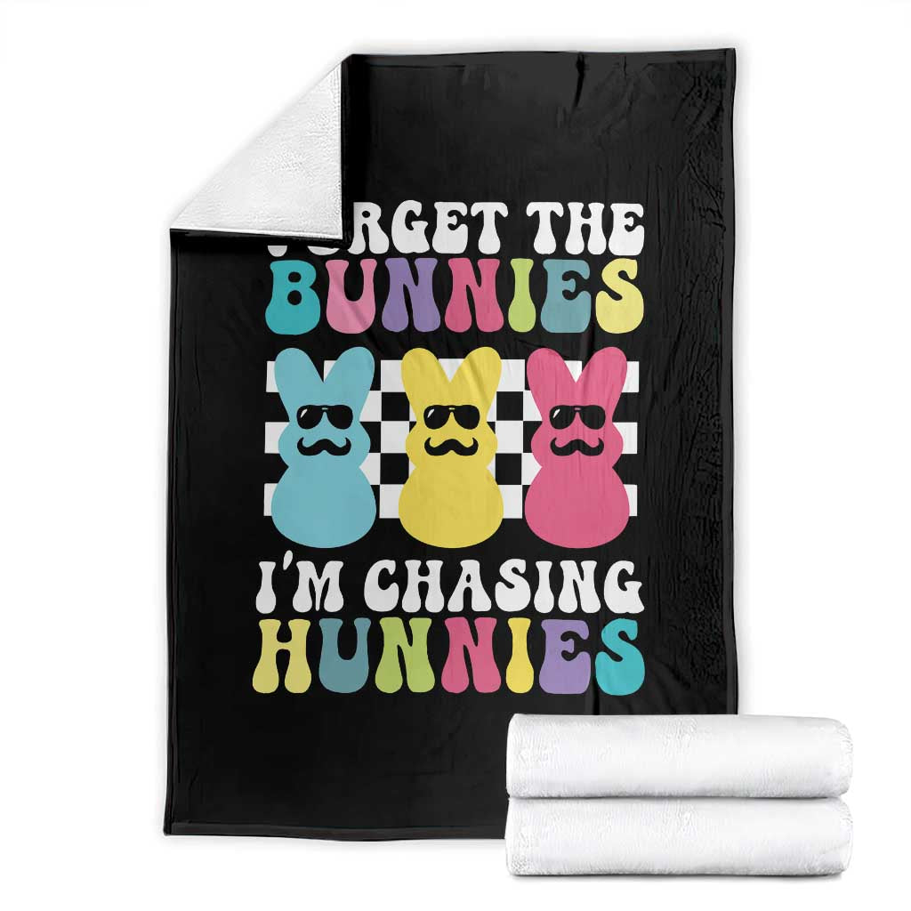 Funny Easter Forget The Bunnies I Am Chasing Hunnies Throw Blanket TS11 Black Print Your Wear