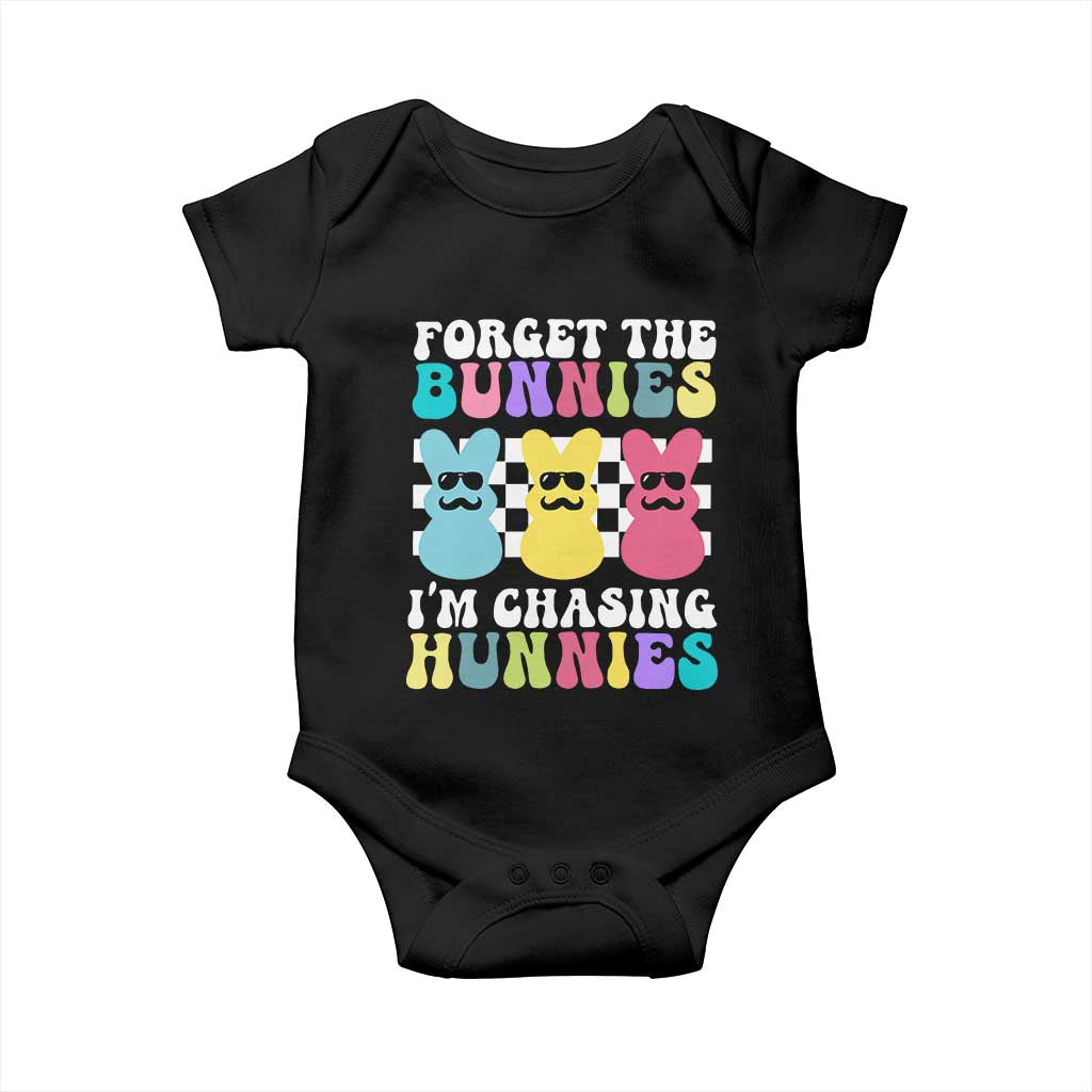 Funny Easter Forget The Bunnies I Am Chasing Hunnies Baby Onesie TS11 Black Print Your Wear