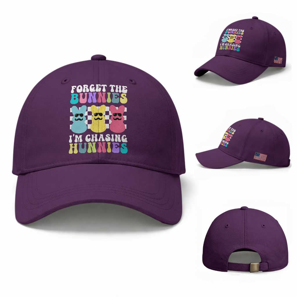Funny Easter Forget The Bunnies I Am Chasing Hunnies Baseball Cap TS11 Baseball Cap Universal Fit Purple Print Your Wear