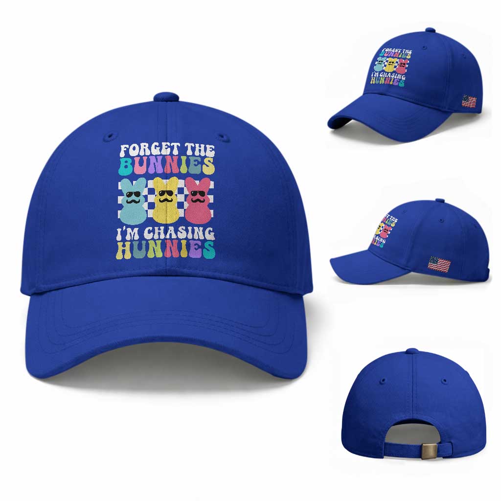 Funny Easter Forget The Bunnies I Am Chasing Hunnies Baseball Cap TS11 Baseball Cap Universal Fit Royal Blue Print Your Wear