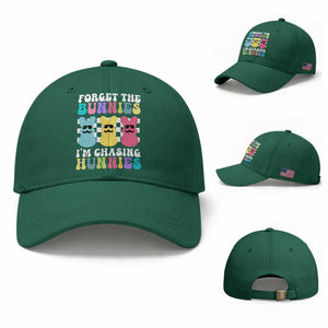 Funny Easter Forget The Bunnies I Am Chasing Hunnies Baseball Cap TS11 Baseball Cap Universal Fit Irish Green Print Your Wear