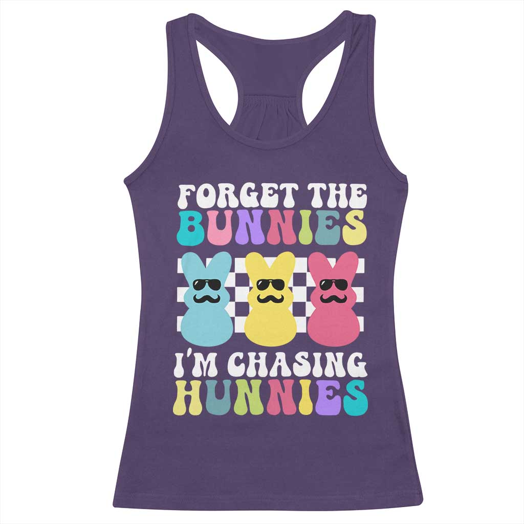 Funny Easter Forget The Bunnies I Am Chasing Hunnies Racerback Tank Top TS11 Purple Print Your Wear