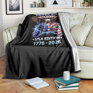 USA 250th Anniversary Gamer Throw Blanket Level 250 USA Edition 1776 2026 Bald Eagle TS11 Print Your Wear