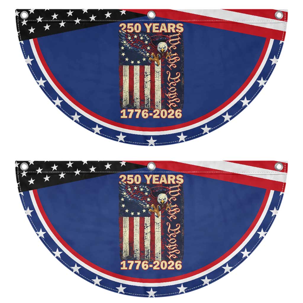 250th Anniversary USA Patriotic Fan Flag 250 Years We The People Vintage Bald Eagle TS11 2pcs pack Classic Navy Print Your Wear