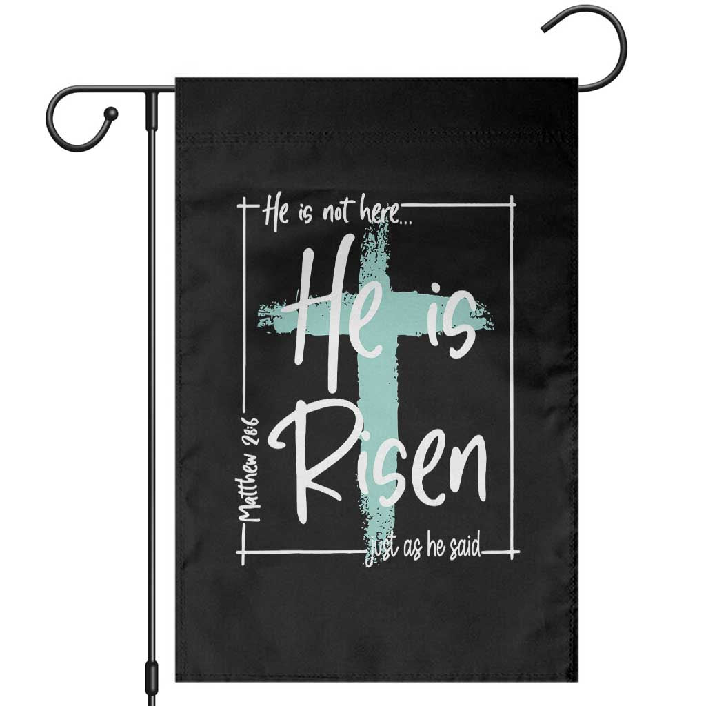Easter He Is Risen Garden Flag He Is Not Here Christian Cross TS11 Black Print Your Wear