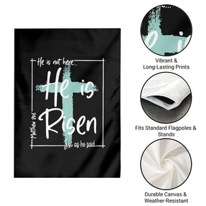 Easter He Is Risen Garden Flag He Is Not Here Christian Cross TS11 Print Your Wear