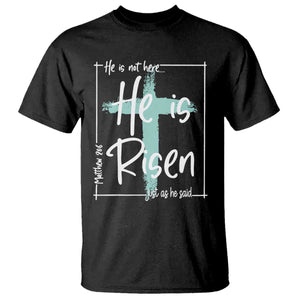 Easter He Is Risen T Shirt He Is Not Here Christian Cross TS11 Black Print Your Wear