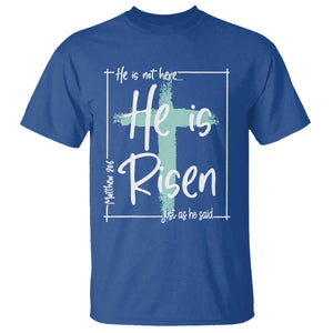 Easter He Is Risen T Shirt He Is Not Here Christian Cross TS11 Royal Blue Print Your Wear