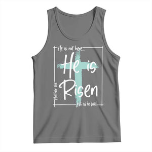 Easter He Is Risen Tank Top He Is Not Here Christian Cross TS11 Black Heather Print Your Wear