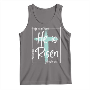 Easter He Is Risen Tank Top He Is Not Here Christian Cross TS11 Deep Heather Print Your Wear