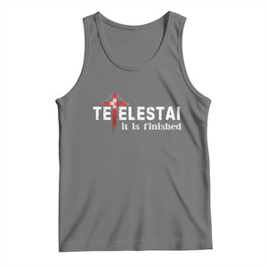 Tetelestai It Is Finished Tank Top Jesus Last Words Christian Easter TS11 Black Heather Print Your Wear