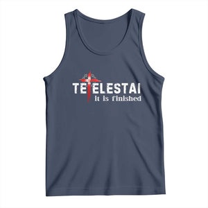Tetelestai It Is Finished Tank Top Jesus Last Words Christian Easter TS11 Navy Print Your Wear