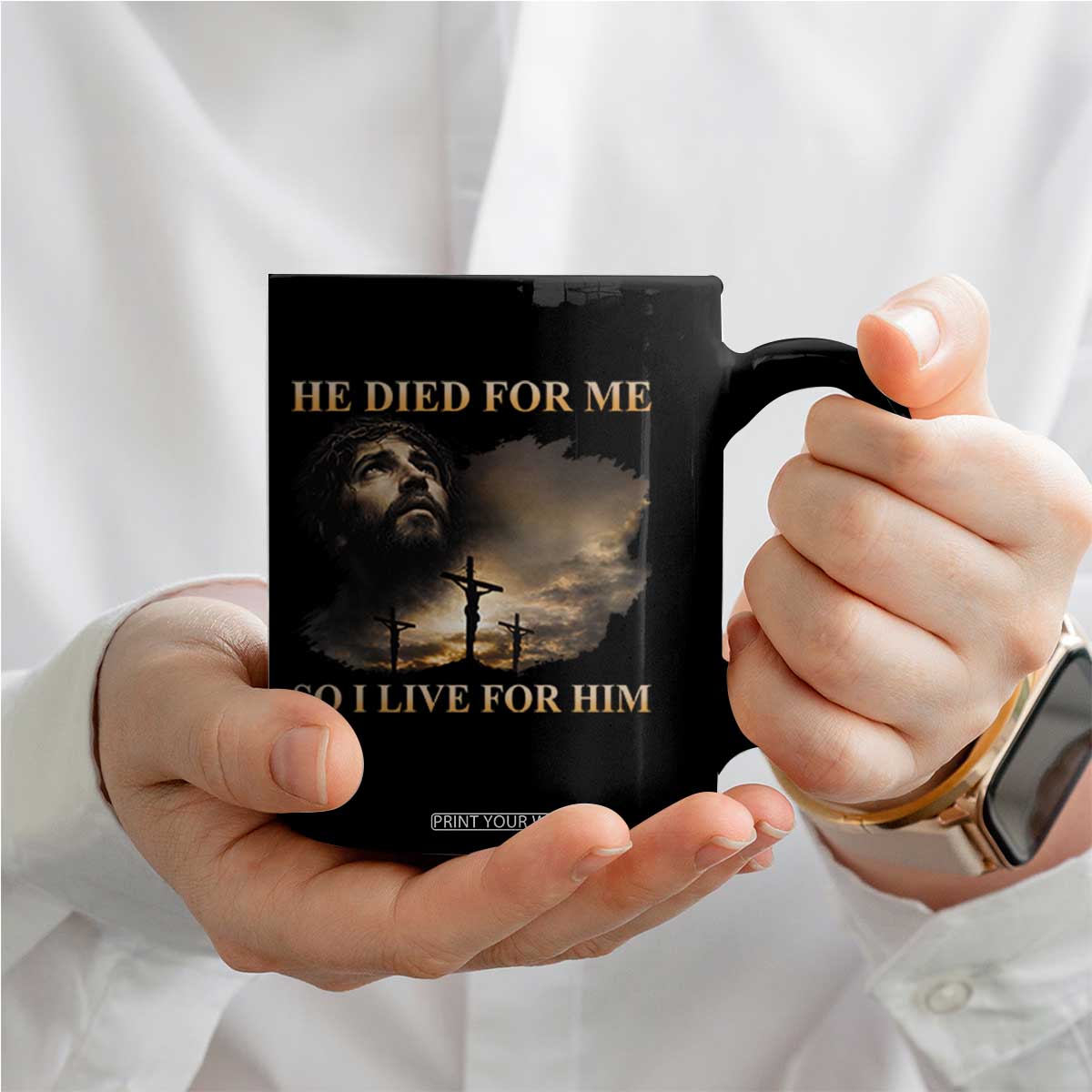 Jesus He Dided For Me So I Live For Him Coffee Mug Christian Religious Bible TS11 Print Your Wear