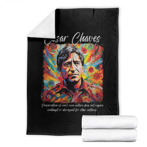 Cesar Chavez Throw Blanket Preservation Of Ones Own Culture Does Not Require Contempt TS11 Black Print Your Wear