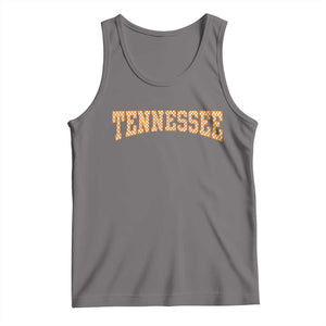 Tennessee Fan Tank Top Orange Retro Checkered Varsity TN State TS11 Deep Heather Print Your Wear