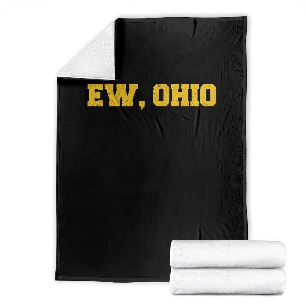 Ew Ohio Throw Blanket Funny Sports Rivalry Vintage Athletic Sports Design