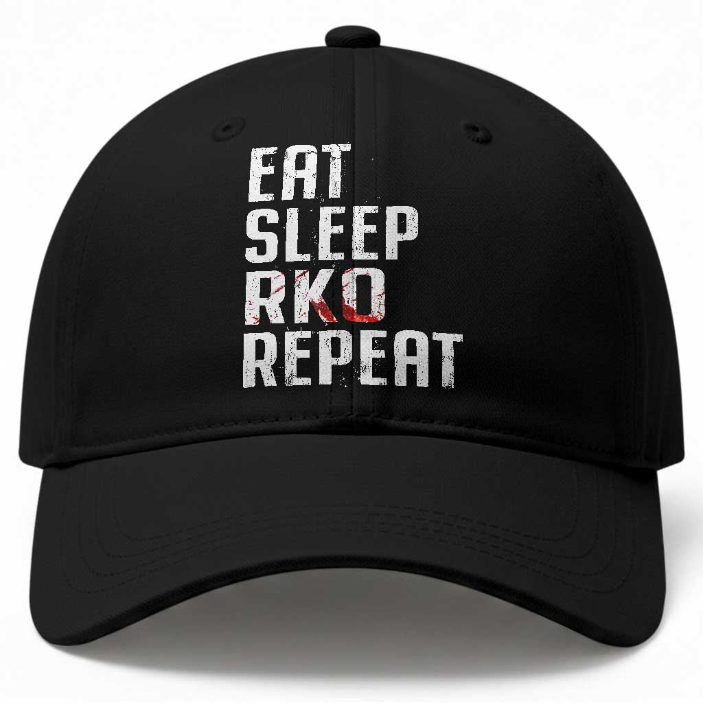 Eat Sleep RKO Repeat Baseball Cap Blood Stained TS11 Print Your Wear