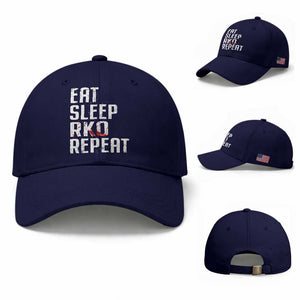 Eat Sleep RKO Repeat Baseball Cap Blood Stained TS11 Baseball Cap Universal Fit Dark Blue Print Your Wear