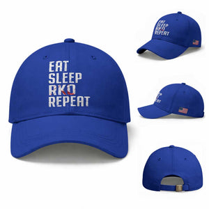 Eat Sleep RKO Repeat Baseball Cap Blood Stained TS11 Baseball Cap Universal Fit Royal Blue Print Your Wear