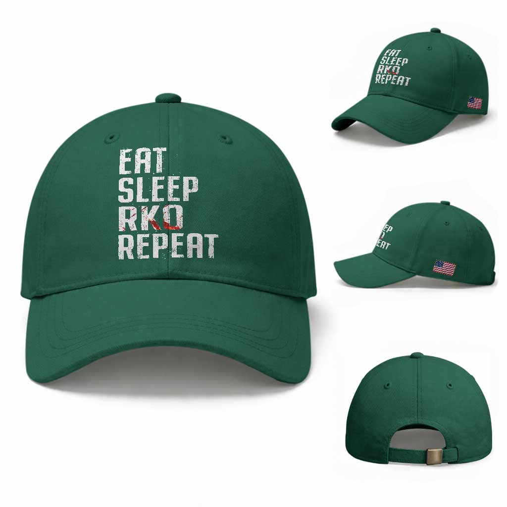 Eat Sleep RKO Repeat Baseball Cap Blood Stained TS11 Baseball Cap Universal Fit Irish Green Print Your Wear