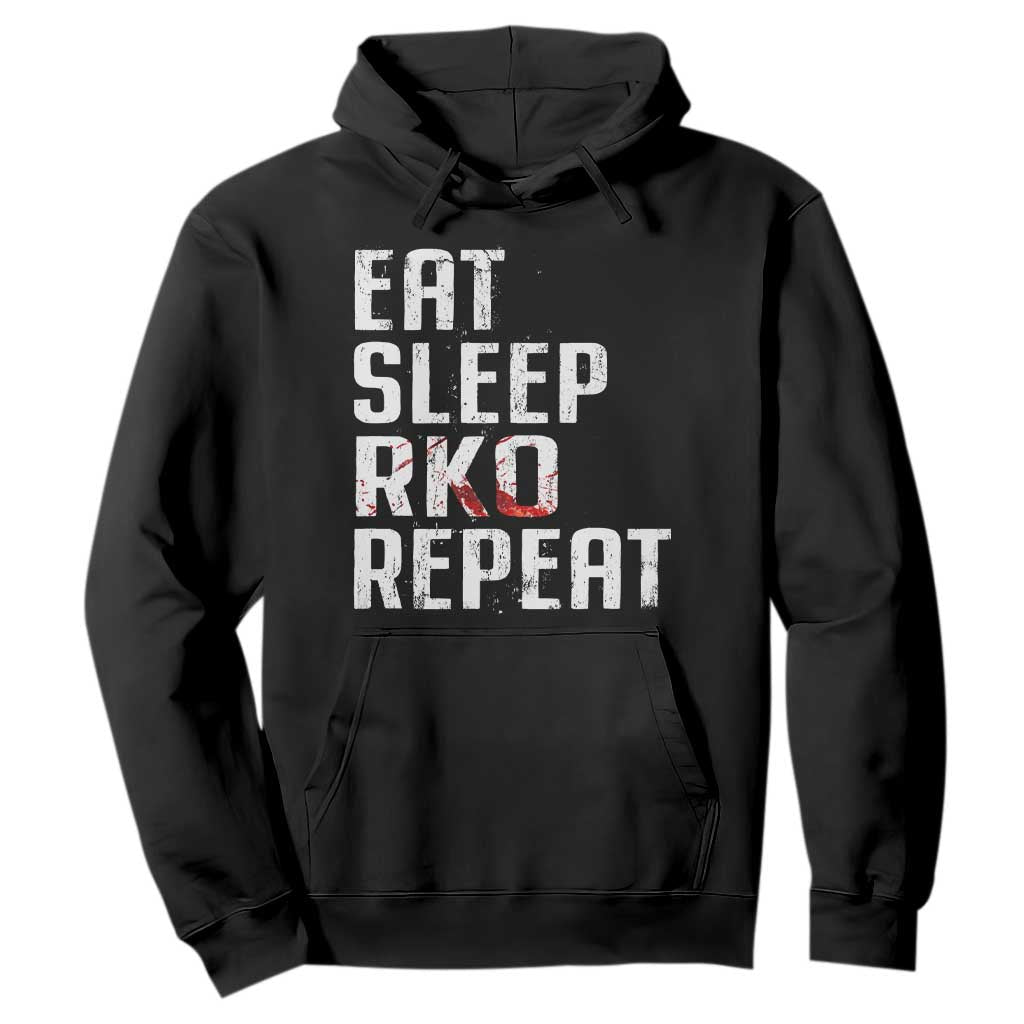 Eat Sleep RKO Repeat Hoodie Blood Stained TS11 Black Print Your Wear