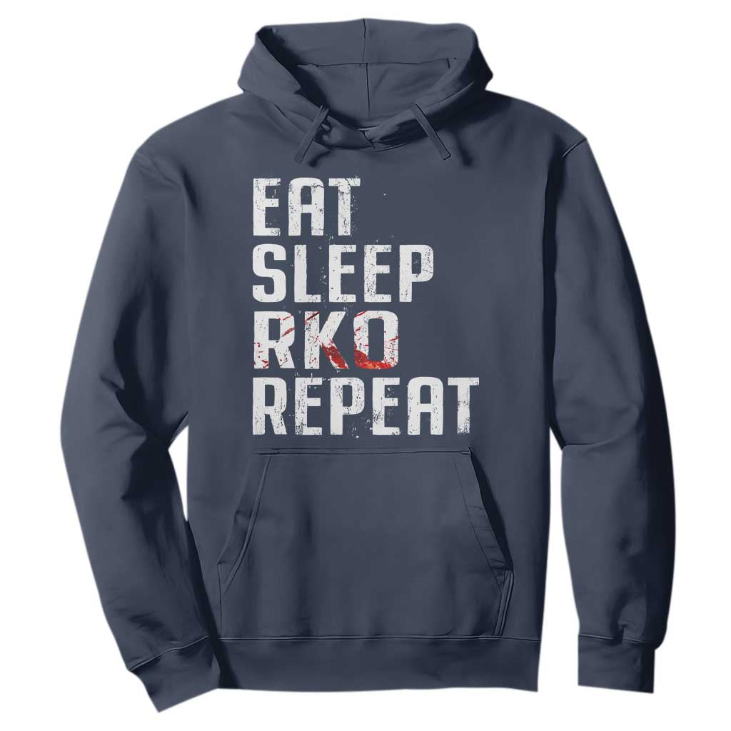 Eat Sleep RKO Repeat Hoodie Blood Stained TS11 Navy Print Your Wear