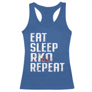 Eat Sleep RKO Repeat Racerback Tank Top Blood Stained TS11 Royal Blue Print Your Wear