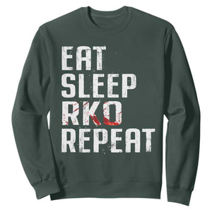 Eat Sleep RKO Repeat Sweatshirt Blood Stained TS11 Dark Forest Green Print Your Wear