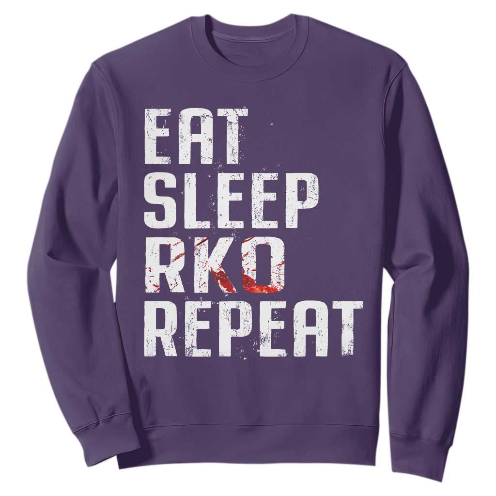 Eat Sleep RKO Repeat Sweatshirt Blood Stained TS11 Purple Print Your Wear