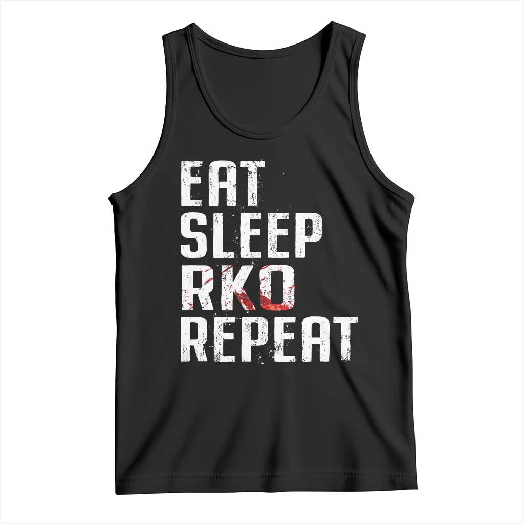 Eat Sleep RKO Repeat Tank Top Blood Stained TS11 Black Print Your Wear