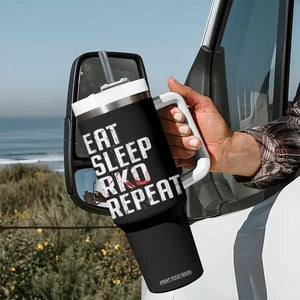 Eat Sleep RKO Repeat Tumbler With Handle Blood Stained TS11 Print Your Wear
