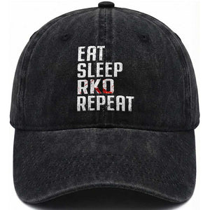 Eat Sleep RKO Repeat Washed Cotton Baseball Cap Blood Stained TS11 Print Your Wear