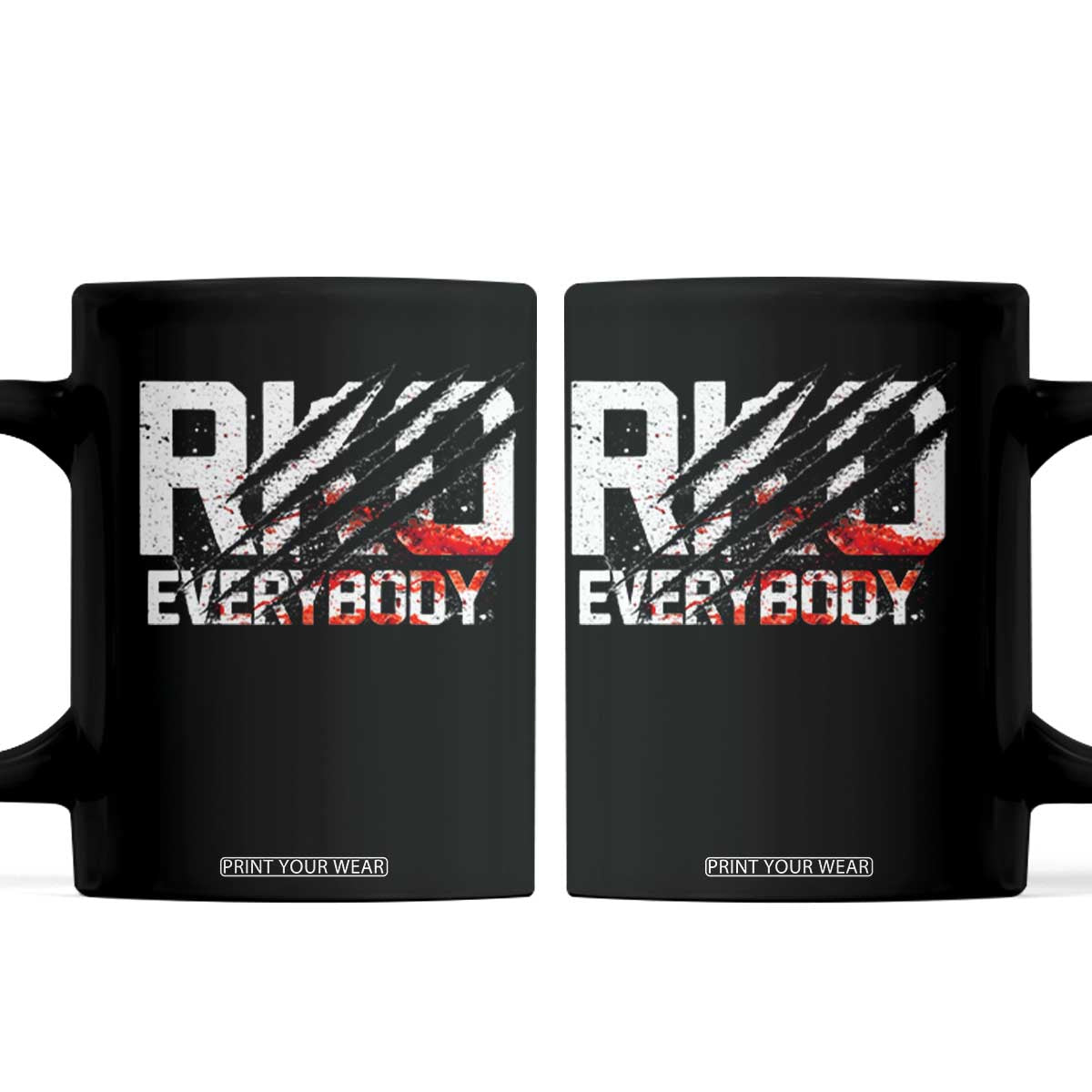RKO Everybody Coffee Mug Grunge Blood Stained Scratch Mark TS11 Black Print Your Wear