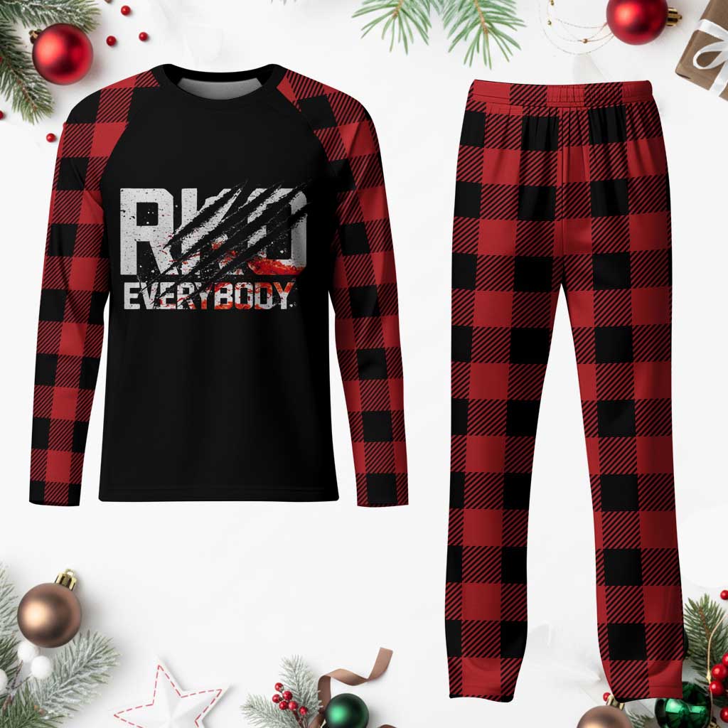 RKO Everybody Plaid Pajama Set Grunge Blood Stained Scratch Mark TS11 Buffalo Plaid Print Your Wear