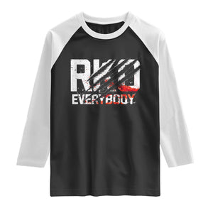 RKO Everybody Raglan Shirt Grunge Blood Stained Scratch Mark TS11 Black White Print Your Wear